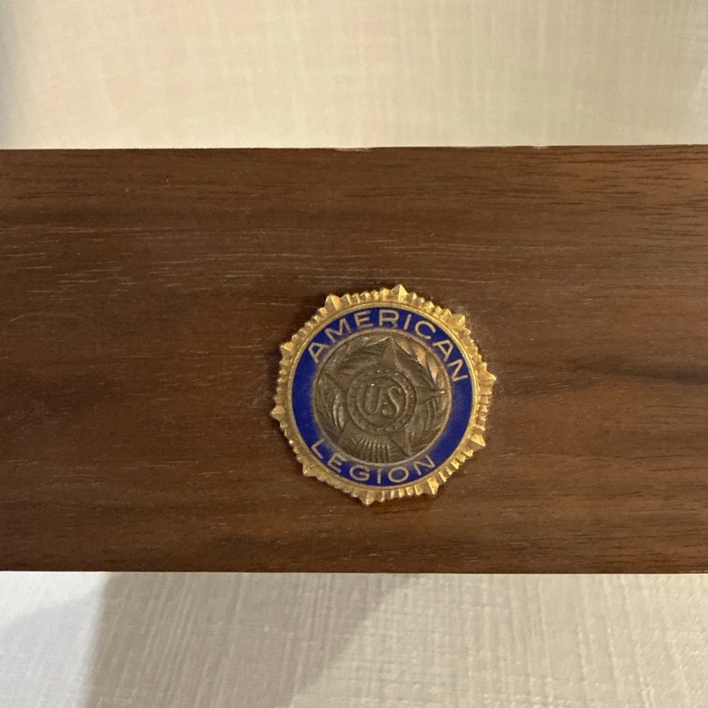 American Legion Wooden Mantle Quartex Clock 24 Hour‎ Military Clock
